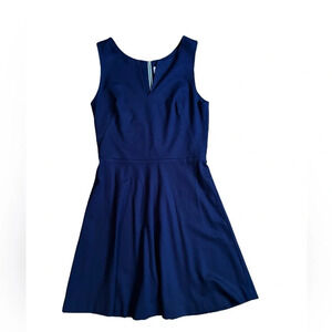 Amanda Uprichard Navy blue dress Notch Neckline Fit and Flare Size Small